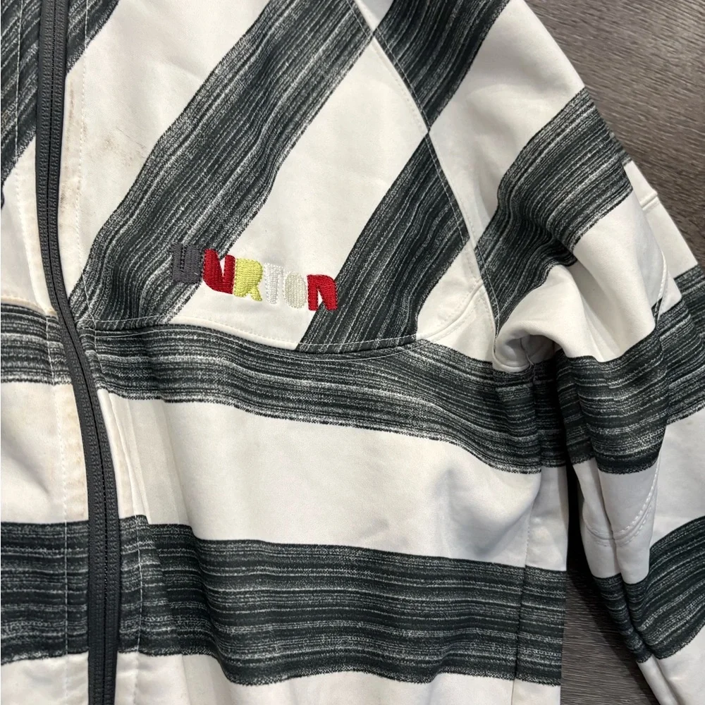 Burton White and Black Striped Zip Hoodie - Picture 5 of 10